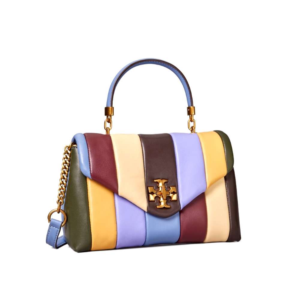 Tory Burch Small Kira Quilted Top Handle Leather Satchel Multi Color